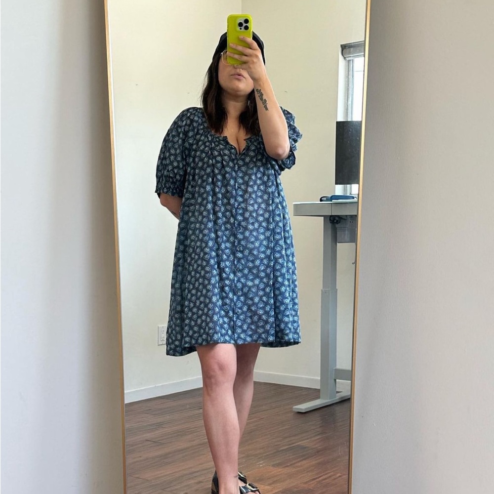 Gently worn DOEN Josette Dress - Bleu Bedford Paisley size XL